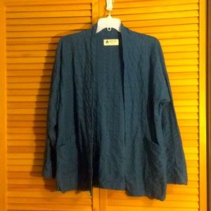 Knit Cardigan, Dark Blue-Green
